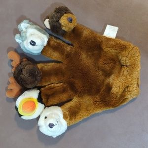 Hand Puppet Hand plush Characters Bear Bird Moose Wolf Bear 1 on each finger